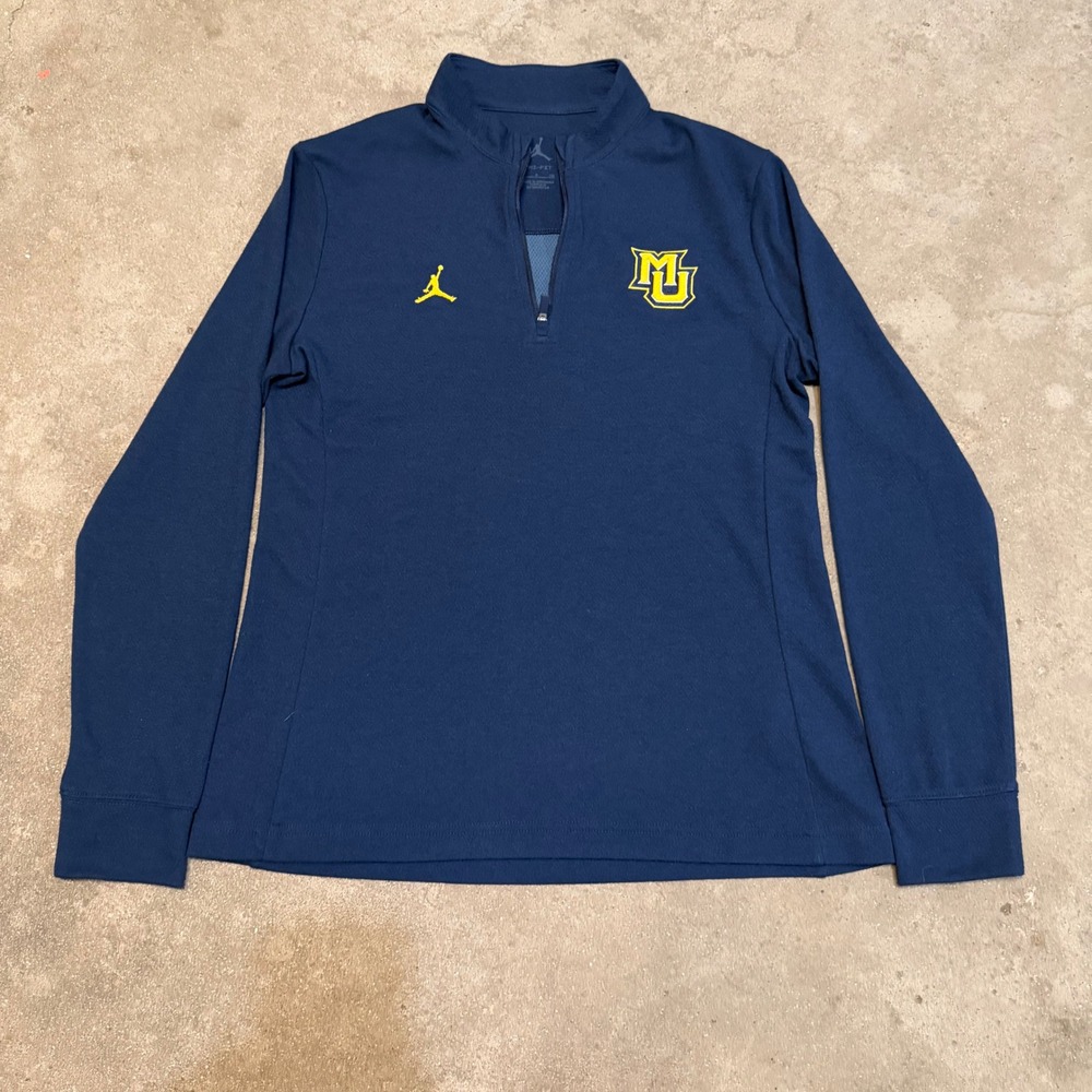 Jordan Marquette University Pullover Men S Blue Dri-FIT Victory Quarter Zip